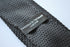 plain black knitted 8cm men's tie